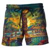Fashion Tiki Graphic Beach Shorts For Men Summer Casual Holiday Vacation 3D Printed Short Pants Loose Harajuku Kids Swim Trunks
