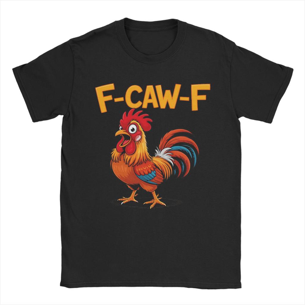 Zabawna koszulka z memem kurczaka F-Caw-F FCAWF na lato, bawełniana koszulka dla mężczyzn, modny T-shirt z krótkim rękawem, casualowe topy Y2K