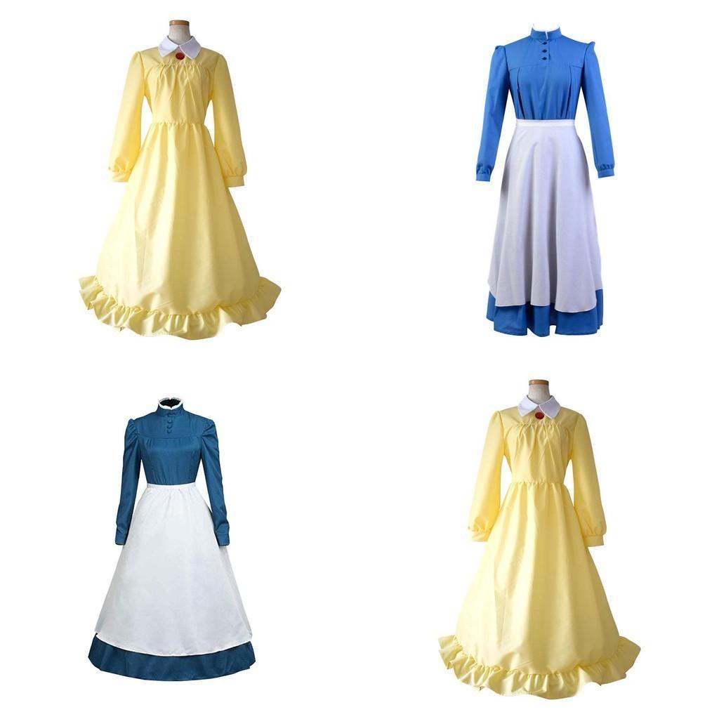 Howl's Moving Castle Sophie Zipper Back Long Sleeve Dress For Cosplay