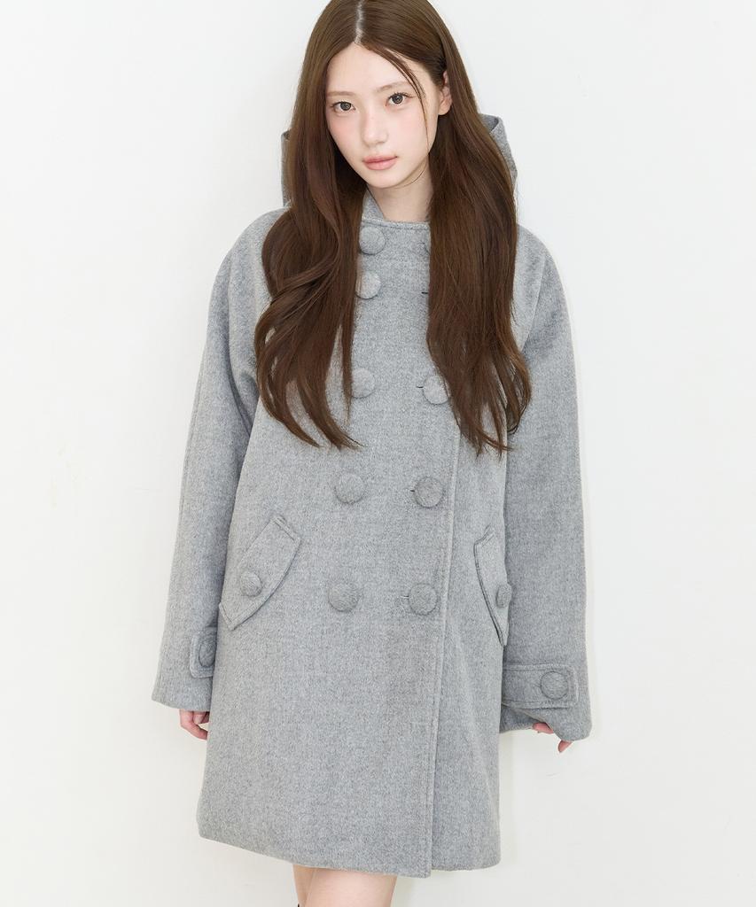 ILLIGO Cozy Hoodie Button Coat Grey