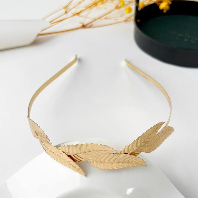 Bride Leaf Hairband Party Metal Leaf Hair Accessory Elegant Crown Headband Leaf Hairpin