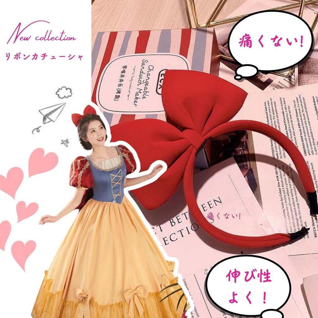 Faixa de Cabelo Winsuteki Fita Vermelha para Kiki, Branca de Neve, Cosplay, Lolita, Alice no País das Maravilhas, Halloween, Acessórios de Cabelo, Presilhas de Cabelo para Mulheres e Meninas