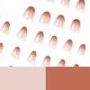 24 Pieces Wear Nail Piece Crimson Gradual Change Nail Sticker Removable Nail Piece Nail Patch Wear Nail Short Nail Piece