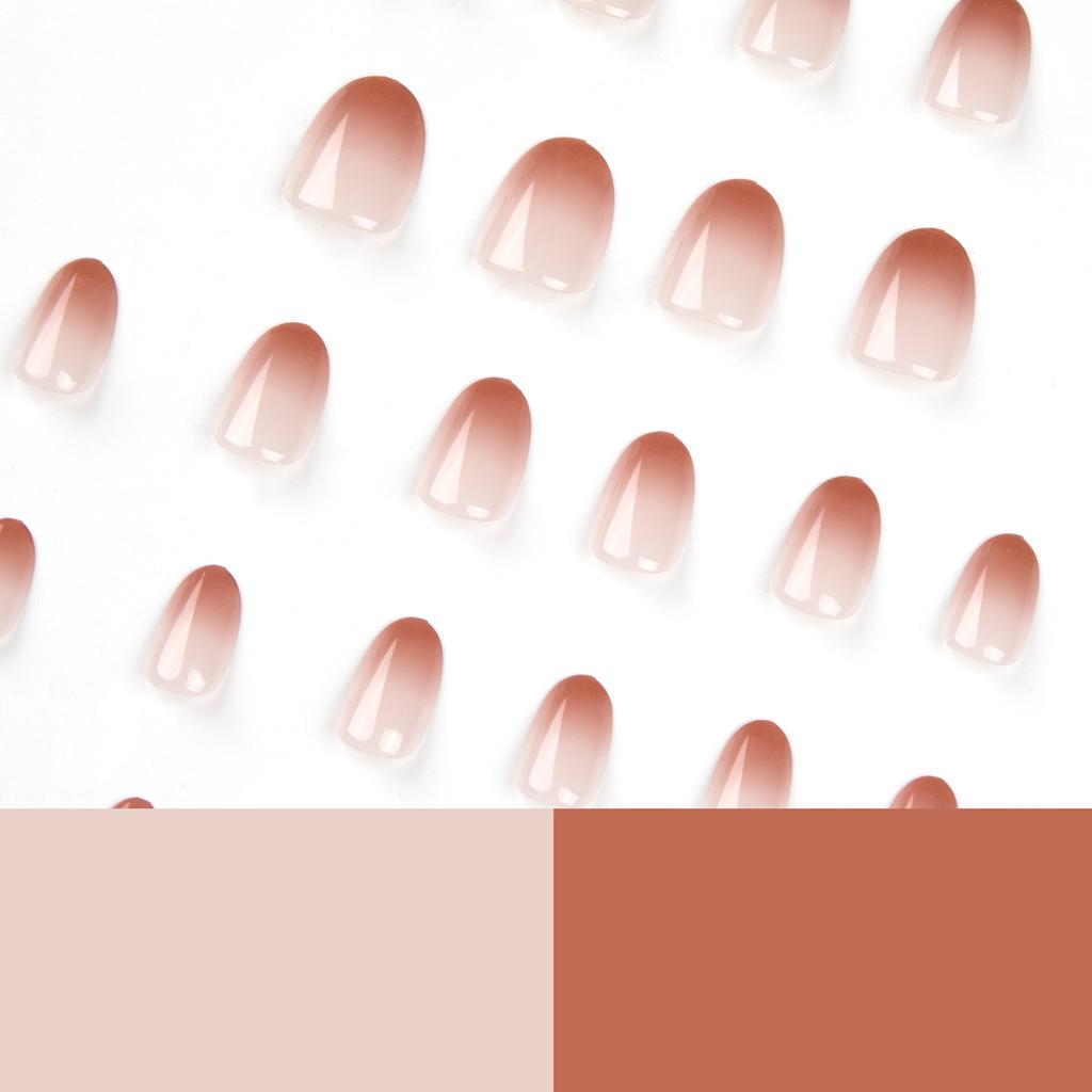 24 Pieces Wear Nail Piece Crimson Gradual Change Nail Sticker Removable Nail Piece Nail Patch Wear Nail Short Nail Piece