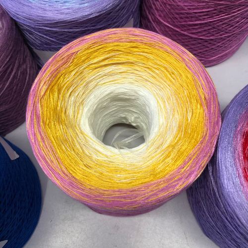 300g Organic Lace Cotton Blend Cake Roll Long Section Dyeing Yarn Hand-woven Shawl Scarf Skirt Hat Crochet Wool