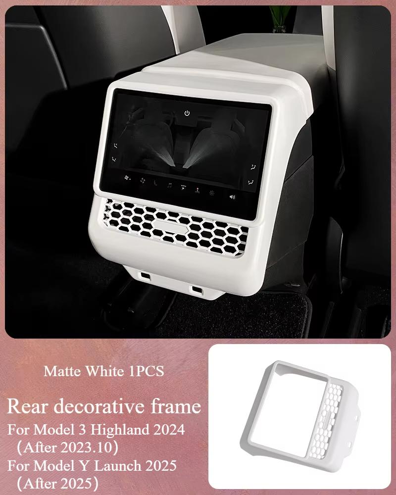 Rear Air Outlet Frame for Tesla Model 3+/Model Y Juniper 2025 Rear Screen Cover Back Air Vent Trim Protective Cover Accessories