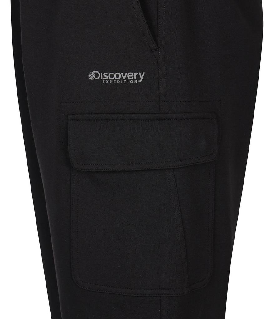 DISCOVERY EXPEDITION Men'S Tech Knit Training Loose Tapered Cargo Jogger Pants (Black)