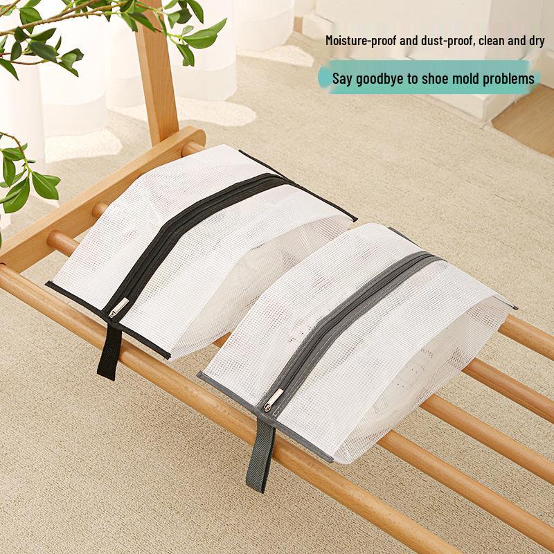 Transparent PVC Mesh Over-the-Knee Boot Storage Bag with Zipper – Dustproof, Moistureproof, and Mildew-Resistant Cover for Women's Large Size Boots.