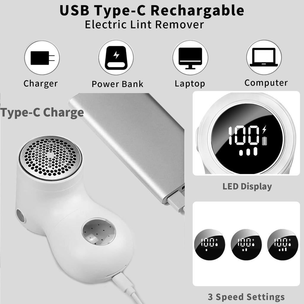 Fabric Shaver Lint Bobble Remover for Clothes Display Fabric Lint Remover USB Charging Portable Professional Fast Househol