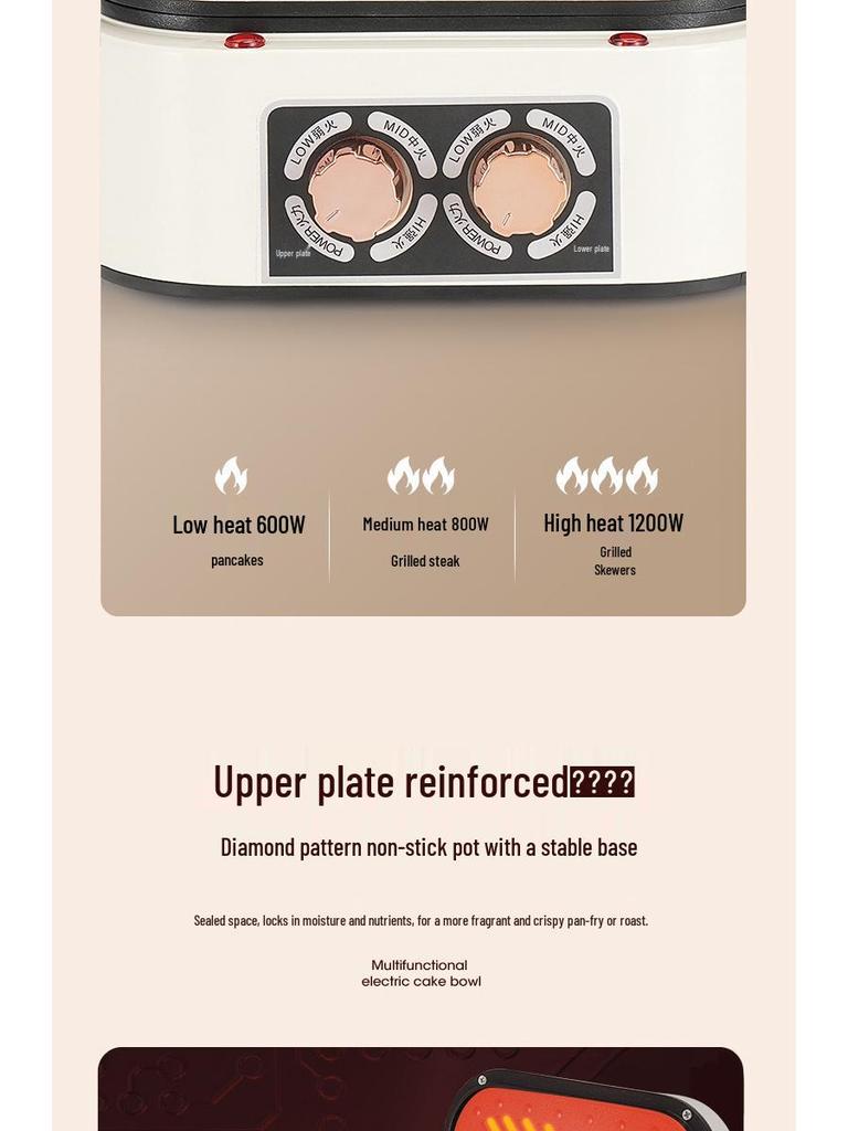 New Model Multi-Functional Electric Pancake Maker: Double-Sided Heating Crepe Maker and Frying Pan with Deepened Enlarged Baking Surface.