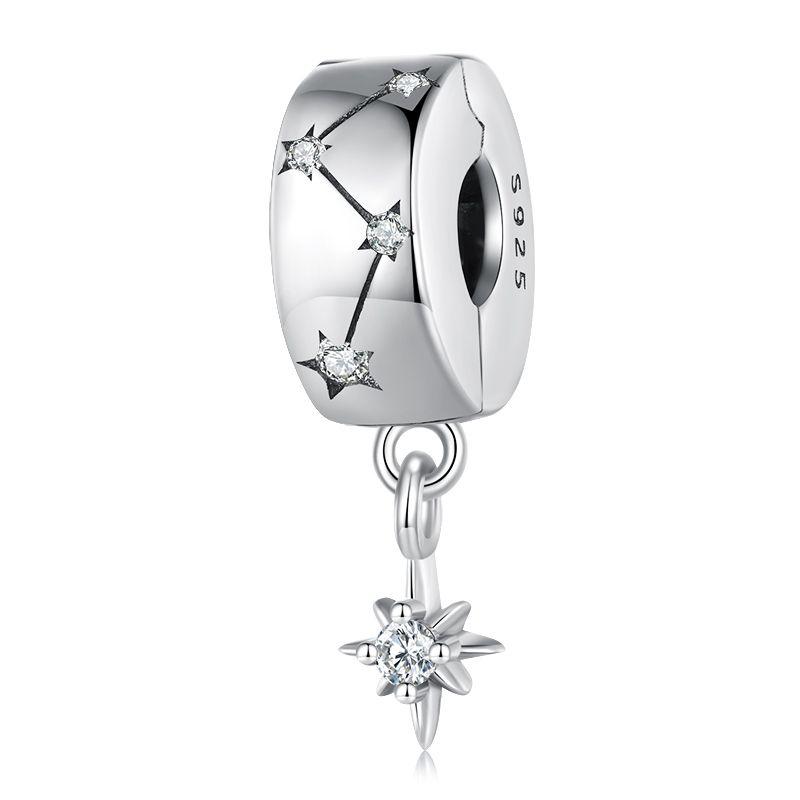 WOSTU Real 925 Silver Blue Series Moon Plane Space Beads Astronaut Charm Owl Pendant Fit Original Bracelet DIY Necklace