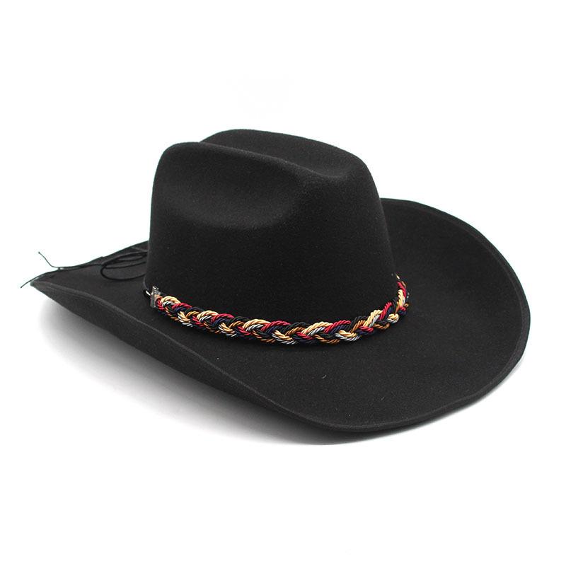 Wool Eaves Curled Wool Hat Western Cowboy Gift Hat Men'S And Women'S Couple Hat Ethnic Felt Hat