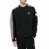 Adidas Originals Trefoil Logo Three Stripes Fleece Crewneck Sweatshirt Men Sweatshirt Black GN3545
