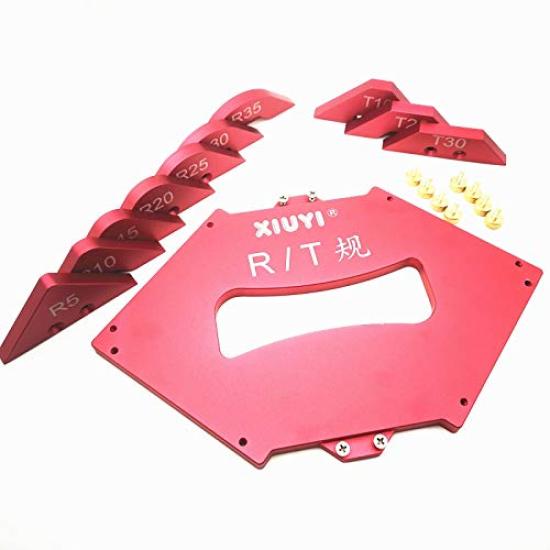 CarAngels Corner Jig Woodpecker Angle Jig for Router Table Machining Woodworking Tool Kit, Trimmers, Bits, R/T Template, (12, Red)
