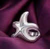 Beautiful  Ady Starfish Color Silver Ring Fashion Jewelry Charm Wedding Women Fashion Party Cute Gift