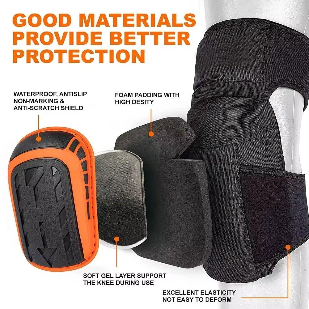 1 Pair EVA Foam Gel Cushioned Knee Pads Gel Pad Anti-Slip Knee Pads Adjustable Knee Pads  Floor Work