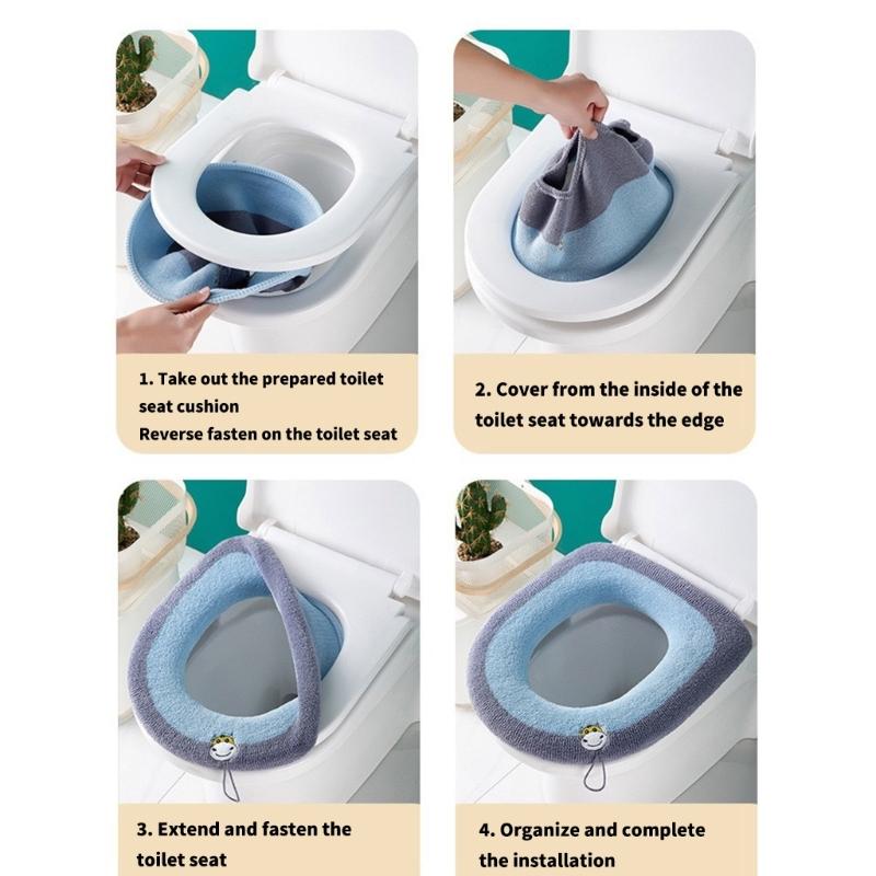 Pack Of 10 Thick Toilet Lid Cover For Home Bathroom NonSlip Design Quick Cleaning Toilet Seat Cover for Family Household