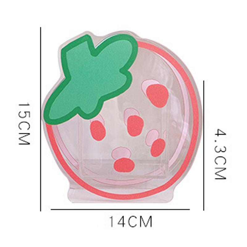 Transparent Pen Container Multifunctional Cute Cartoon Acrylic Makeup Brush Storage Case for Office Desk Makeup Table