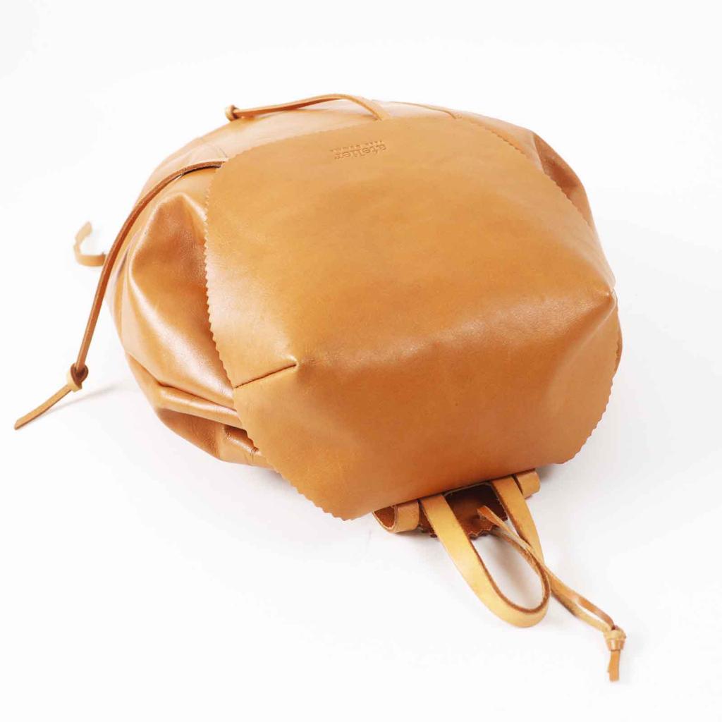 Great JACK GOMME Backpack · Daypack Logo embossed all leather Camel leather Women Used