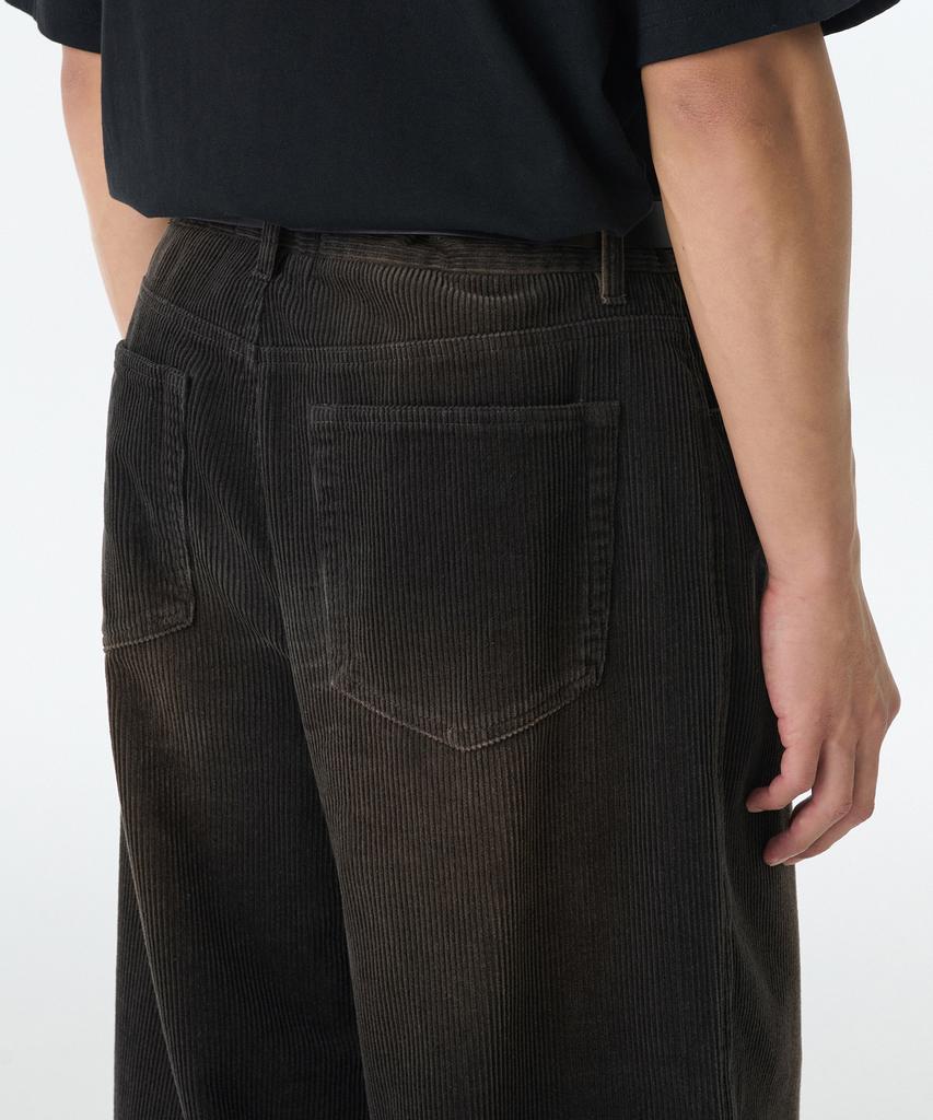 MUSINSA STANDARD Big Brush Wide Corduroy Pants [Rusty Dark Grey]