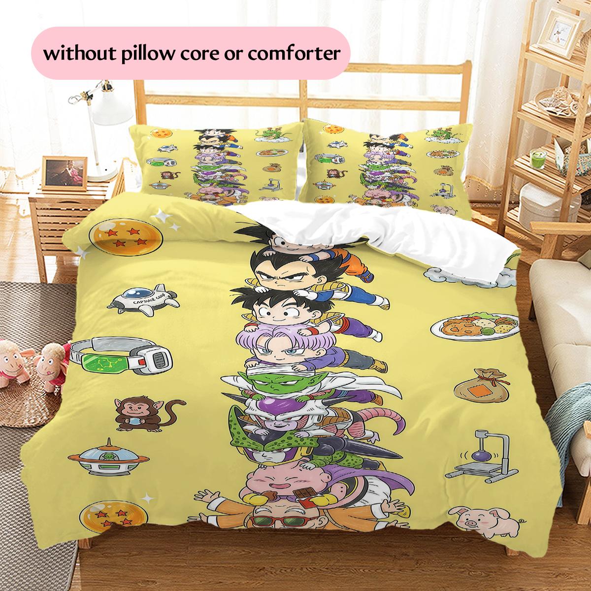

Dragon Ball Chibi Cute Pattern Bedding Home Decoration Festival Gift (1 * duvet cover + 2 * pillowcase, without core) 135x200cm