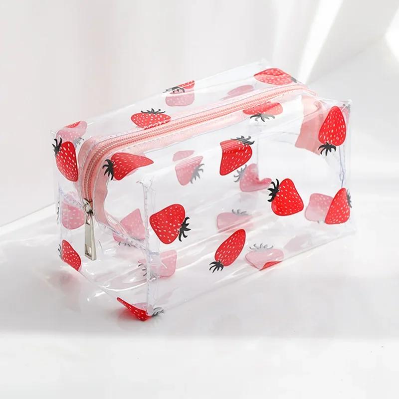 Cartoon Transparent PVC Wash Bags Girls Women Travel Organizer Clear Makeup Bag Beauty Cosmetic Bag Toiletry Bag Make Up Pouch