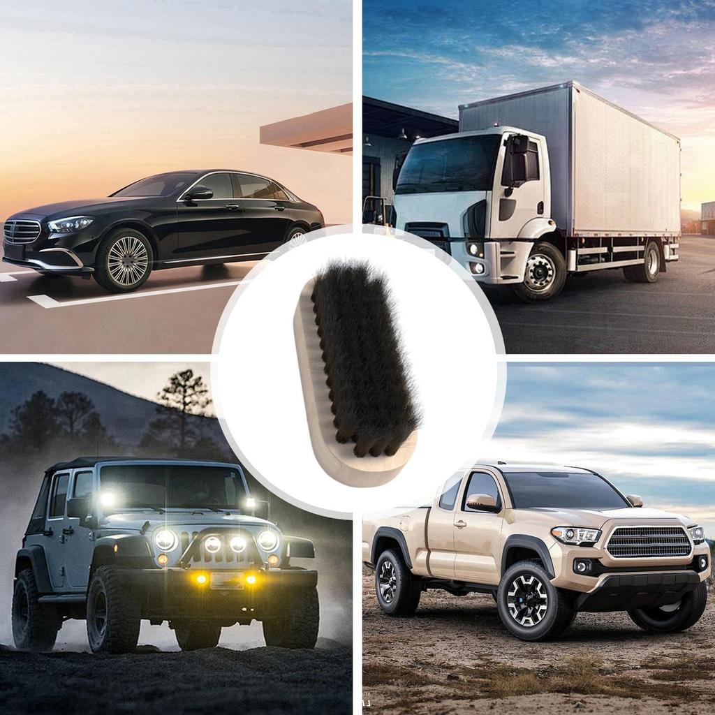 Carving Brush, Car Dust Removal Brush, Car Seat Detailing Brush Wood Handle | Soft