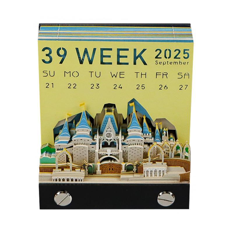 3D Pop-up 2027 Calendar Sticky Notes: Creative Business Souvenir and Paper Carving Ornament