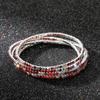 5Pcs/Lot Elastic Crystal Bracelets 2Mm Charming Gold Color Crystal Rhinestones Metal Bangle Bracelet Jewelry Diy Gift