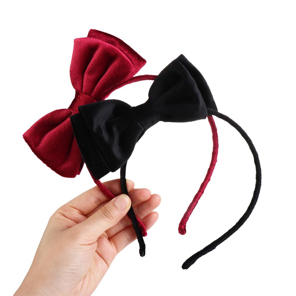 Girls Non-slip Cloth Sweet Decoration Velvet Bow Hair Band Children Hair Band Princess Hair Hoop