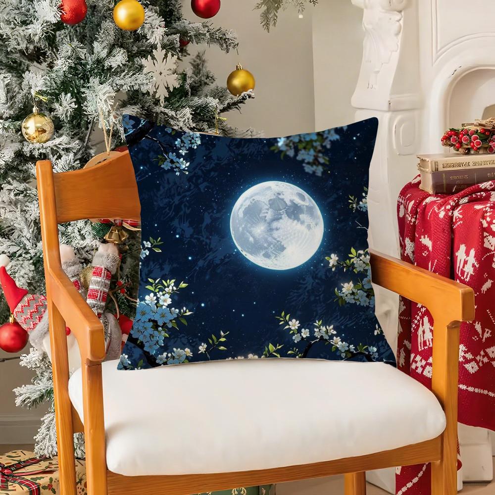 Magic Psychedelic Moon Pillow Case Silky Elegant Comfort Sofa Bed Invisible Zipper