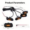 4PCS Grill Led Lights Compatible with 2023-2025 Ford Everest Bright Amber LED Grill Lights Waterproof Front Grill Trim Lamps