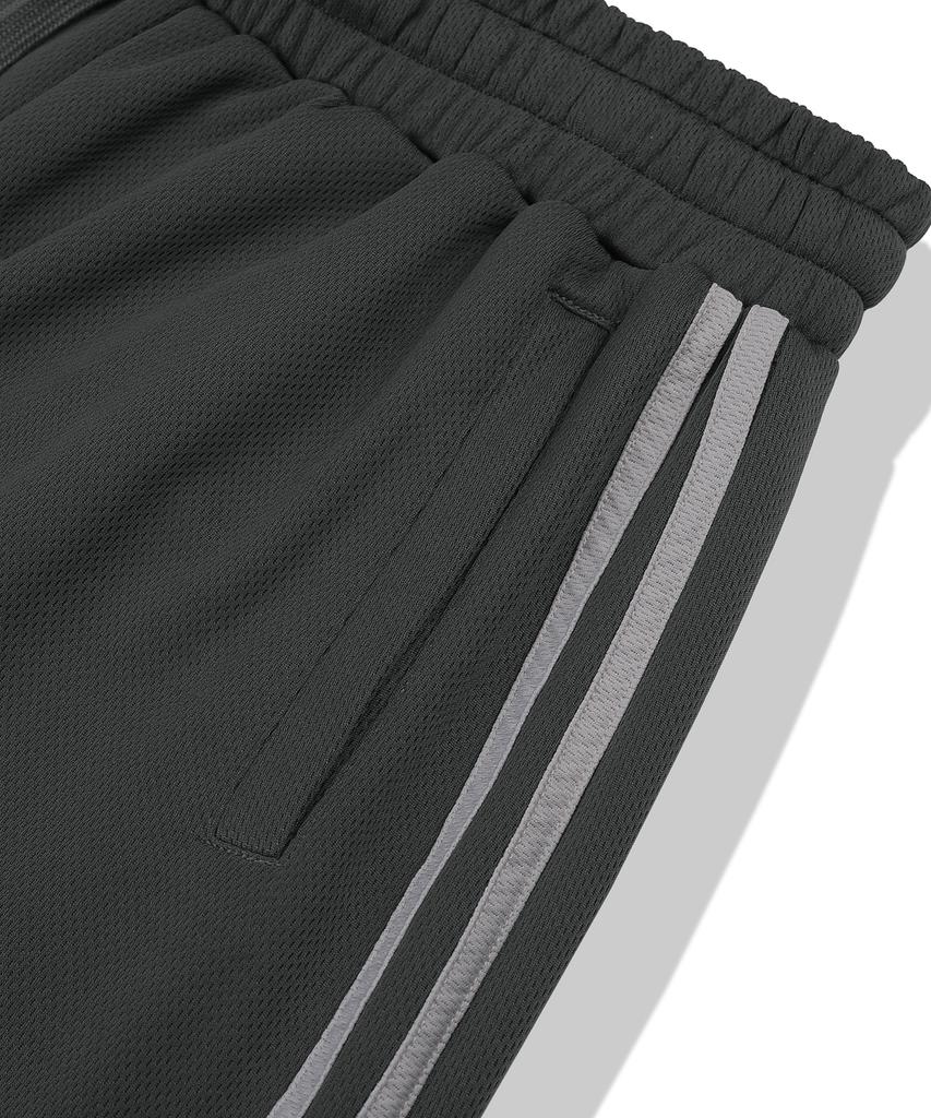 DRIX (Summer) Track Line Graphic Mesh Wide Pants_Charcoal