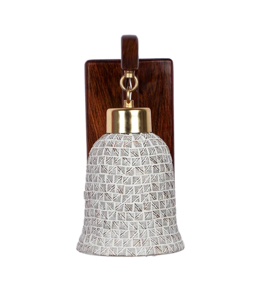 Handmade Sheesha Wood Wall Light Lamp Stylish Fish Design Handmade Chip Glass E27 Bulb Holder(Bulb Not Included Diwali Decor
