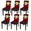 2/4/6pcs Christmas Red Bells Pattern Dining Chair Covers Covers,  for Hotel, Dining Room, Office, Banquet