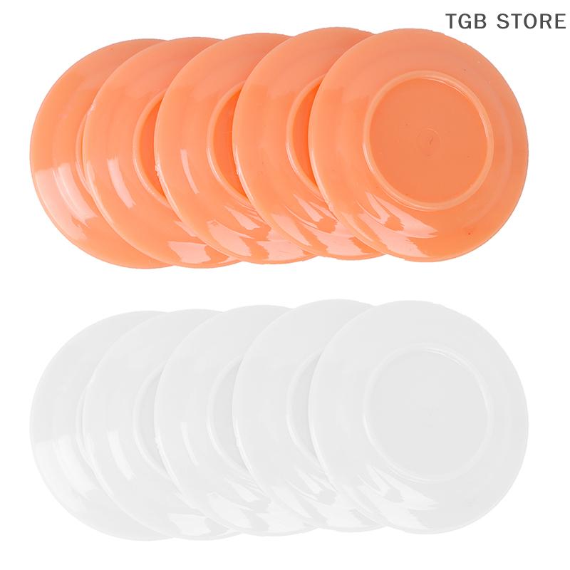 5Pcs/Set Plastic Dishes Plate Model Toy 1:12 Dollhouse Miniatures Pretend Play Kitchen Accessories