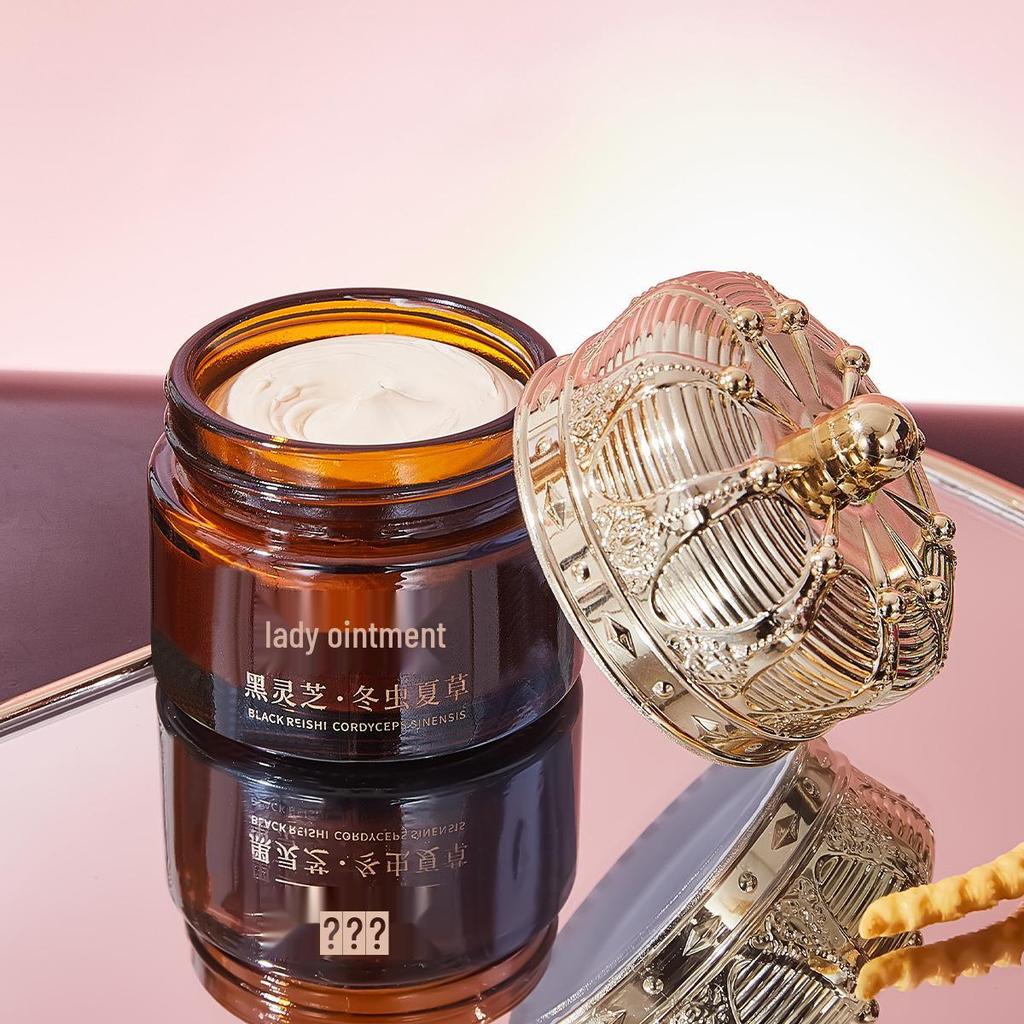 Krem rozjaśniający Coolger Black Ganoderma Cordyceps do usuwania piegów - Rozświetlający krem maskujący i nawilżający dla kobiet.