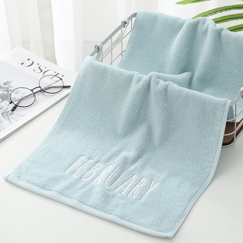 Embriodered Letters Face Towel Pure Cotton Soft Rectangle Towels Good Absorption Simple Creative Kids Adults for Home Bathroom