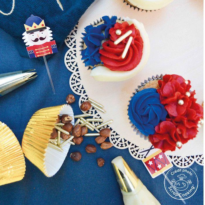 Accessoires de cuisine - SCRAP COOKING - Caisse-Noisette - 24 caissettes - 24 toppers - Festif