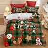 3pc Bedding Set Snowman Gingerbread Man Print Cozy Duvet Cover King Queen Twin Single Size New  Christmas Gift Bedroom Decor