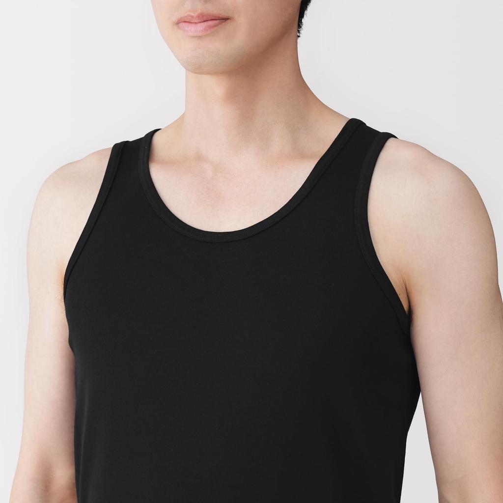 MUJI Smooth Cotton Tank Light Size S Men's Top, Gray, (FA19QA6S)