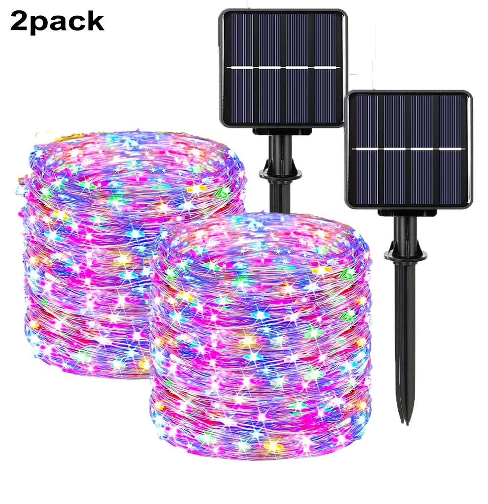 Pack of 4 Solar Fairy Lights Outdoor 400LED Fairy Lights Outdoor 8 Modes Copper Wire IP65 Warterproof for GardenPatio Yard Party