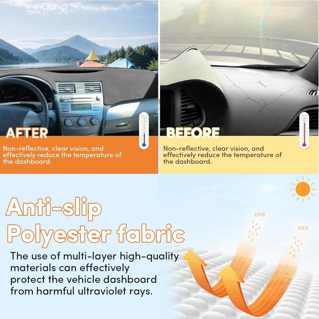Dash Cover Mat For Toyota Camry 2007 2008 2009 2010 2011 Dashboard Cover Mat Interior Accessories Non-Slip Pad Carpet Sunshield Protector