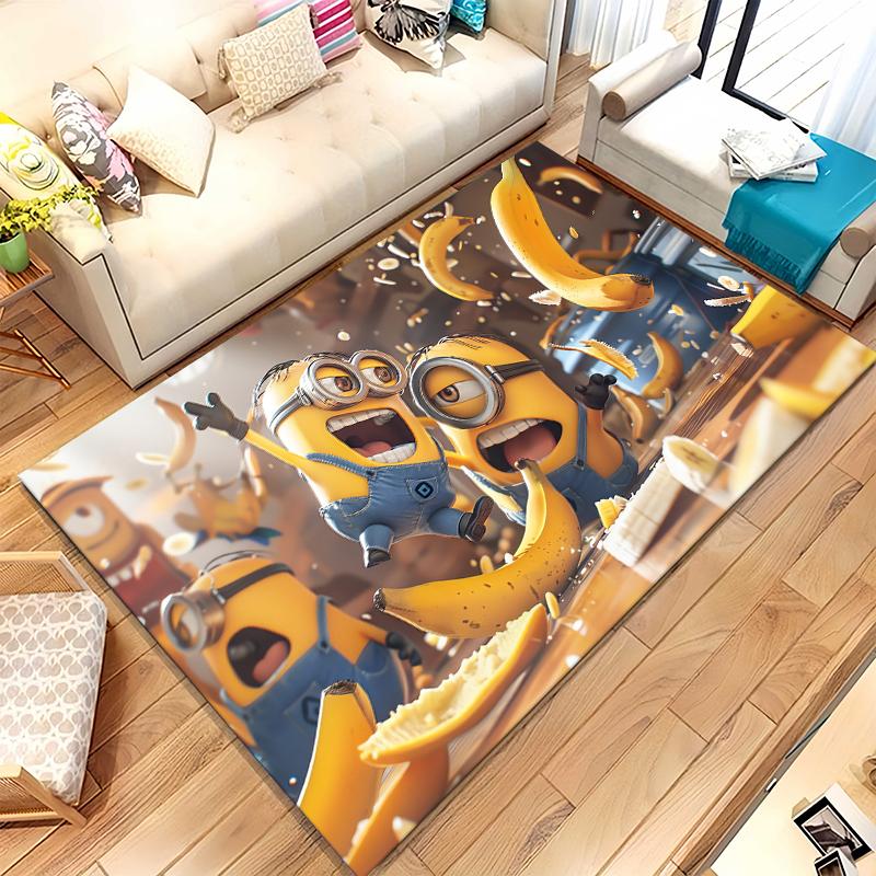 Cute Minions Cartoon Living Room Non-Slip Area Rug Soft Carpet for Bedroom Kids Playroom Sofa,Home Decor Doormat Gift