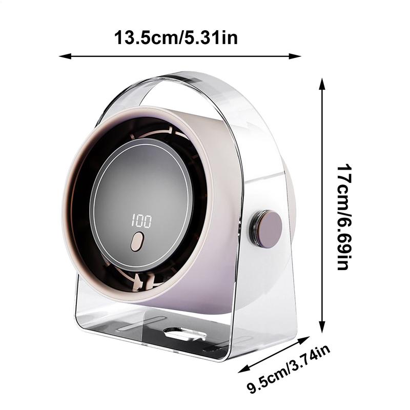 Table Fans Rechargeable Small Bedroom Fan Desktop Leafless Air Ventilator For Workplace Travel Bathroom Dorm Camping Beach Car