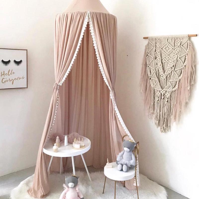 Ins New Scandinavian Summer Chiffon Lace Baby Mosquito Nets Dome Children's Room Tents Mosquito Nets Three Colour Options