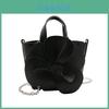 Cute Small Bucket Bag With 3d Flower Embellishments For Daily Use
