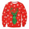 Supply 3D Digital Printing, Christmas Crew Neck Sweater Pullover Fake Two-piece Tie Sweater