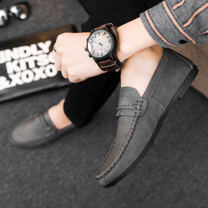 Zomerse lage herenschoenen in Britse stijl, slijtvast leren oppervlak, Loafu Doudou schoenen, zakelijk high-end, lichtgewicht, zacht oppervlak, eenvoudige stijl, formeel