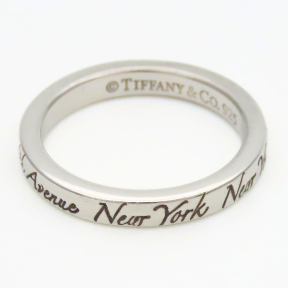 Używany TIFFANY&Co. Pierścionek Notatki Wąski EU#49 Srebro925 2,7g Srebrny Klasyczny